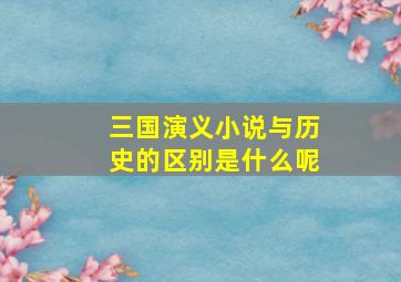 三国演义小说与历史的区别是什么呢