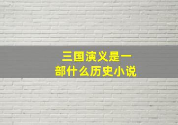 三国演义是一部什么历史小说