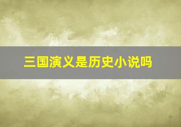 三国演义是历史小说吗