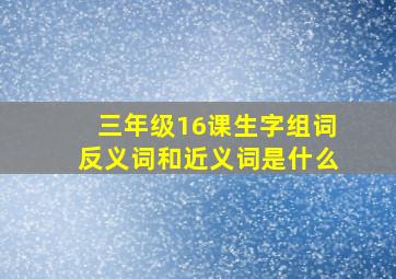 三年级16课生字组词反义词和近义词是什么