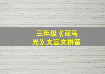 三年级《司马光》文言文拼音