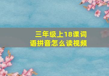 三年级上18课词语拼音怎么读视频