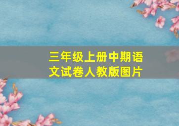 三年级上册中期语文试卷人教版图片