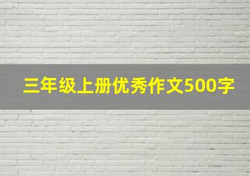 三年级上册优秀作文500字