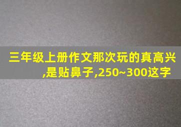 三年级上册作文那次玩的真高兴,是贴鼻子,250~300这字