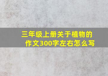 三年级上册关于植物的作文300字左右怎么写