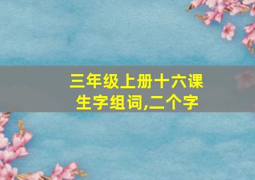 三年级上册十六课生字组词,二个字