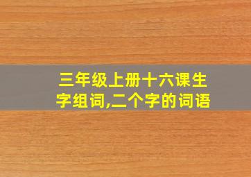 三年级上册十六课生字组词,二个字的词语