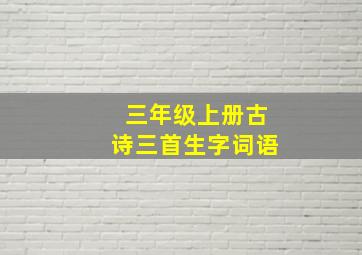 三年级上册古诗三首生字词语