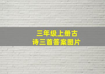 三年级上册古诗三首答案图片