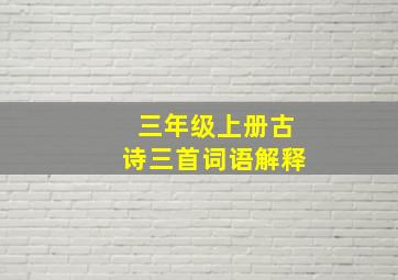 三年级上册古诗三首词语解释