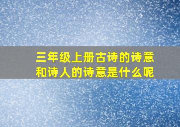 三年级上册古诗的诗意和诗人的诗意是什么呢