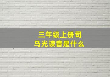 三年级上册司马光读音是什么