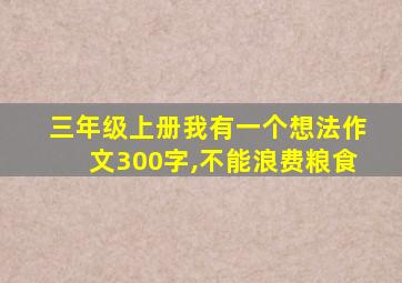 三年级上册我有一个想法作文300字,不能浪费粮食