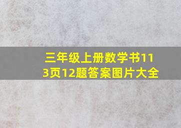 三年级上册数学书113页12题答案图片大全