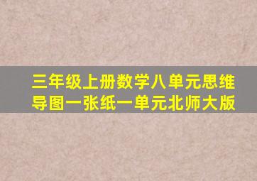 三年级上册数学八单元思维导图一张纸一单元北师大版