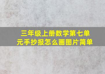 三年级上册数学第七单元手抄报怎么画图片简单