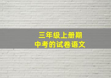 三年级上册期中考的试卷语文