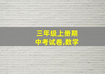 三年级上册期中考试卷,数学