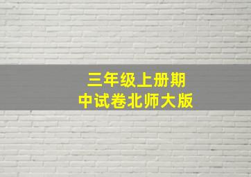 三年级上册期中试卷北师大版