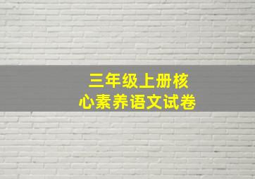 三年级上册核心素养语文试卷