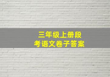 三年级上册段考语文卷子答案