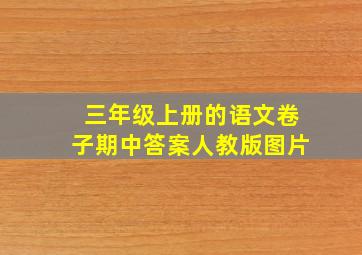 三年级上册的语文卷子期中答案人教版图片