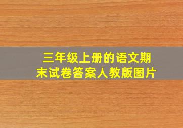 三年级上册的语文期末试卷答案人教版图片