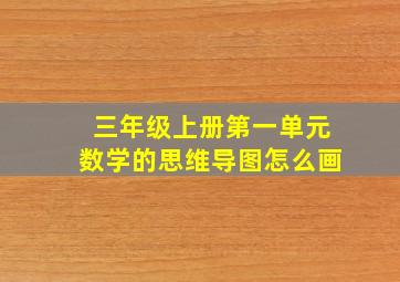 三年级上册第一单元数学的思维导图怎么画