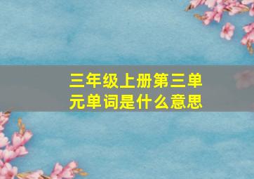 三年级上册第三单元单词是什么意思