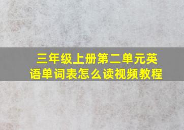 三年级上册第二单元英语单词表怎么读视频教程