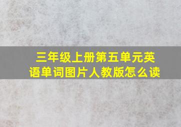 三年级上册第五单元英语单词图片人教版怎么读