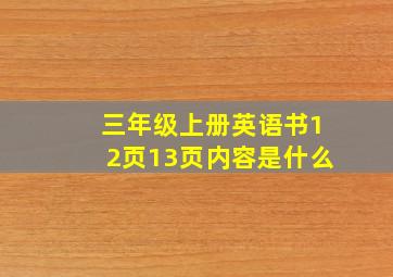 三年级上册英语书12页13页内容是什么