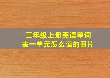 三年级上册英语单词表一单元怎么读的图片