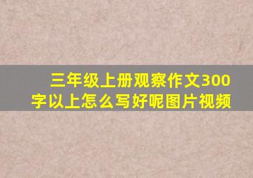 三年级上册观察作文300字以上怎么写好呢图片视频