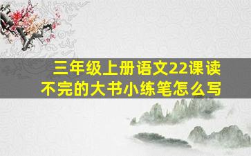 三年级上册语文22课读不完的大书小练笔怎么写