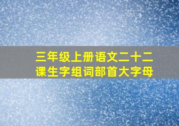 三年级上册语文二十二课生字组词部首大字母