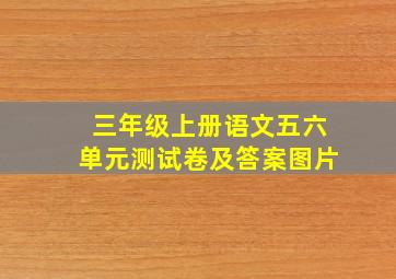 三年级上册语文五六单元测试卷及答案图片