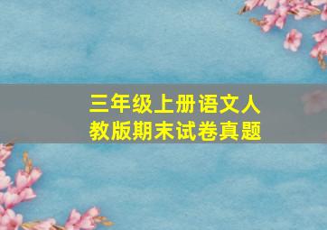 三年级上册语文人教版期末试卷真题