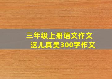 三年级上册语文作文这儿真美300字作文