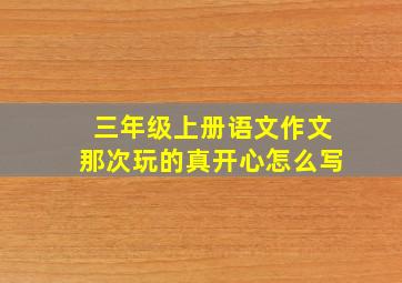 三年级上册语文作文那次玩的真开心怎么写