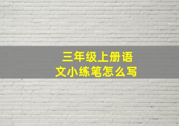 三年级上册语文小练笔怎么写