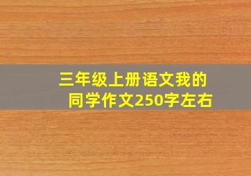 三年级上册语文我的同学作文250字左右