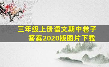 三年级上册语文期中卷子答案2020版图片下载