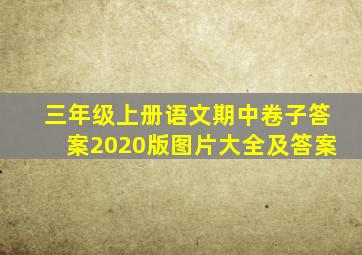 三年级上册语文期中卷子答案2020版图片大全及答案