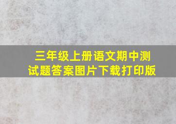 三年级上册语文期中测试题答案图片下载打印版