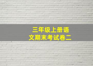 三年级上册语文期末考试卷二