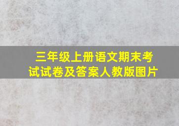 三年级上册语文期末考试试卷及答案人教版图片