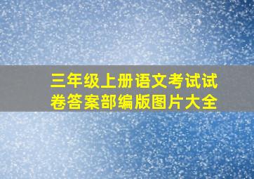 三年级上册语文考试试卷答案部编版图片大全