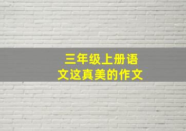 三年级上册语文这真美的作文